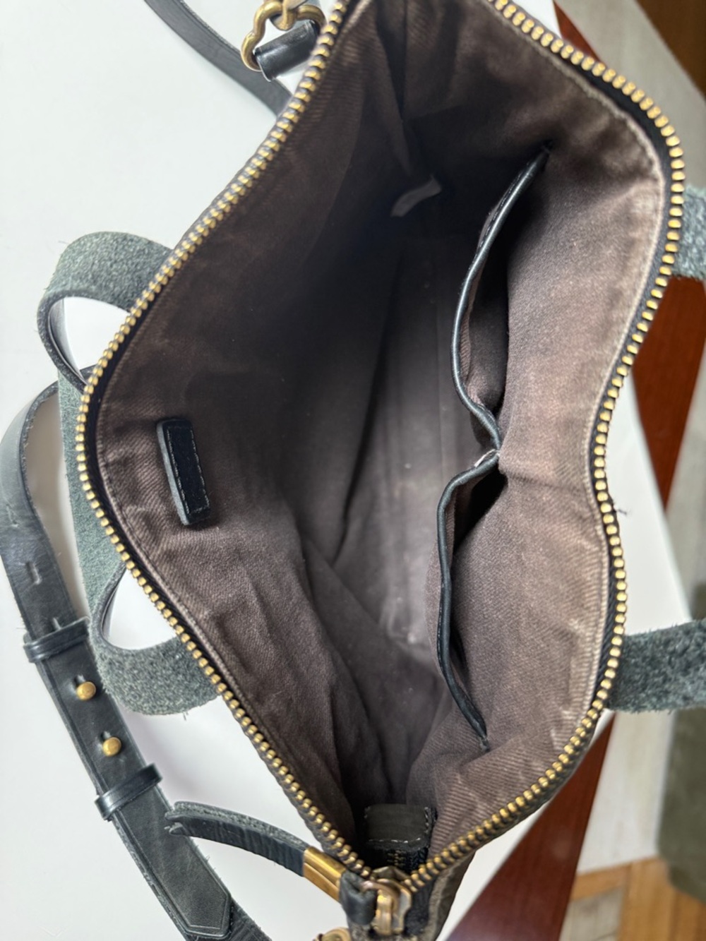 Madewell Pebbled Leather Transport Mini Convertible Shoulder Bag - Gray/Black - Picture 10 of 16